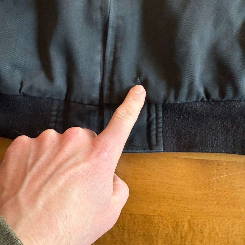 Harrington Bomber Jacket with Red Plaid Lining - Picture 3 of 8